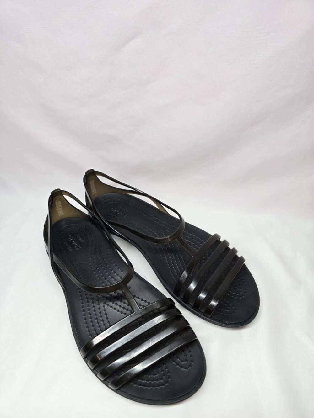 Crocs Isabella Strappy Jelly Sandals Womens 7 Black Slip On